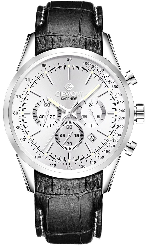 Zegarek Męski Giewont Chronograph Sapphire Srebrny GW7650-A1