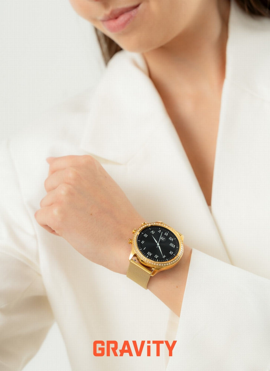 Smartwatch Gravity Złoty Pasek i Bransoleta GT5-4