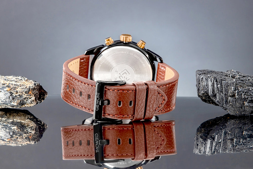 Zegarek Męski Giewont Chronograph Sapphire Czarno Brązowy GW8810-A3
