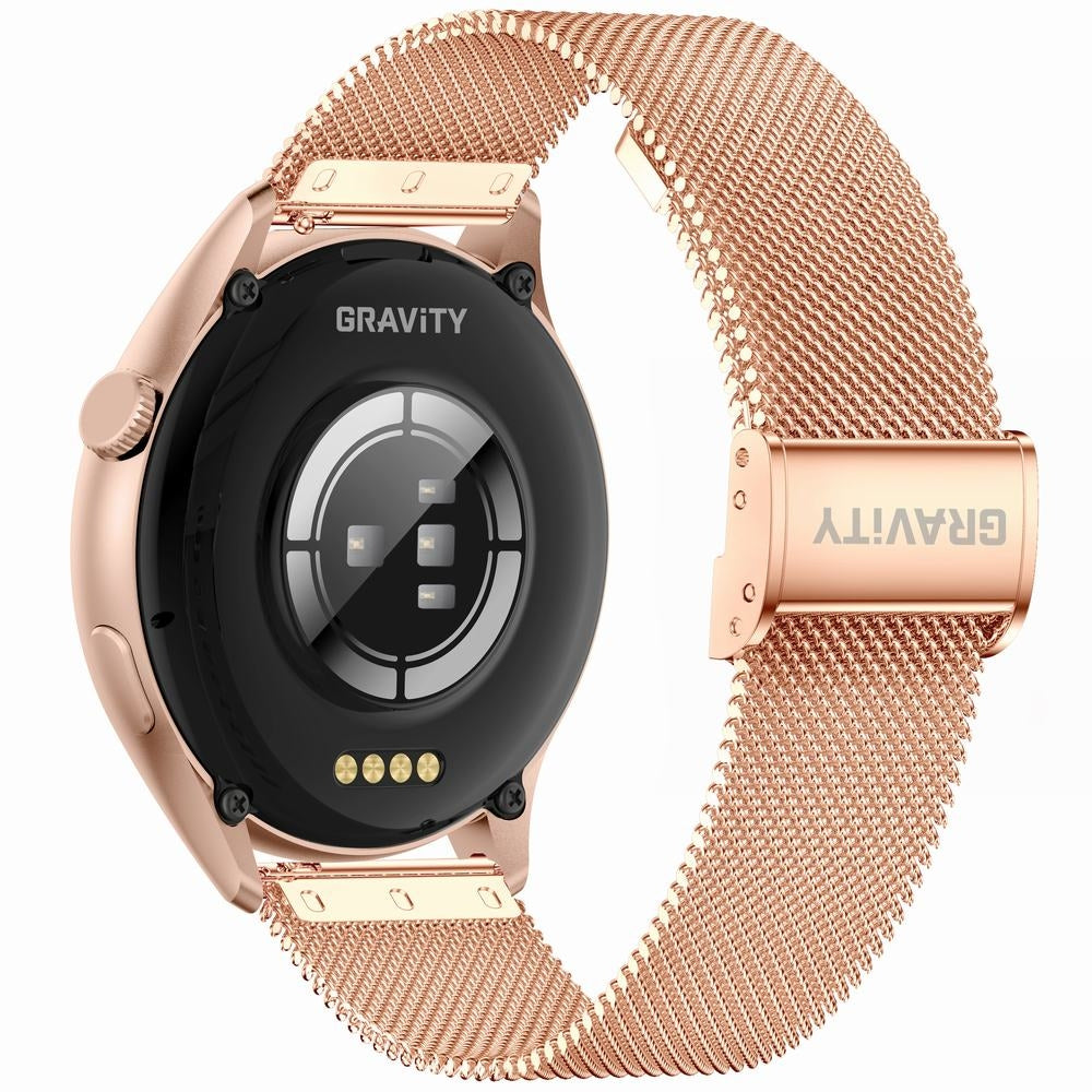Smartwatch Gravity Różowe Złoto Pasek + Bransoleta GT11-8