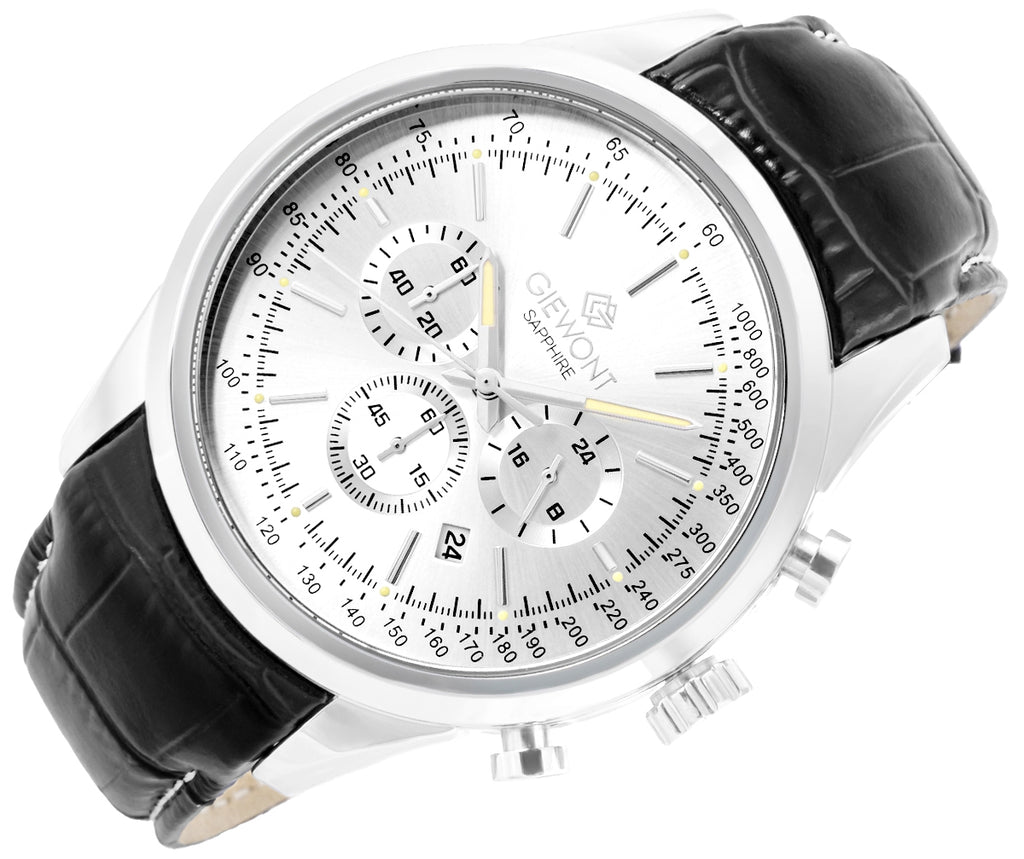 Zegarek Męski Giewont Chronograph Sapphire Srebrny GW7650-A1