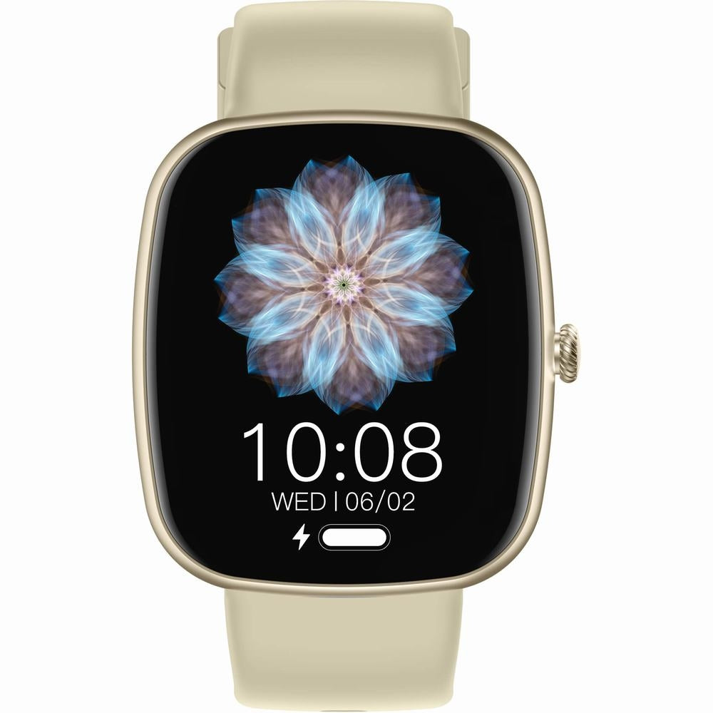 Smartwatch Damski GRAVITY GT18-7 Beżowy Pasek Silikonowy + Czarny Pasek