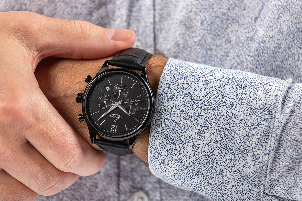 Zegarek Męski Giewont Chronograph Sapphire Czarny GW6310-A1