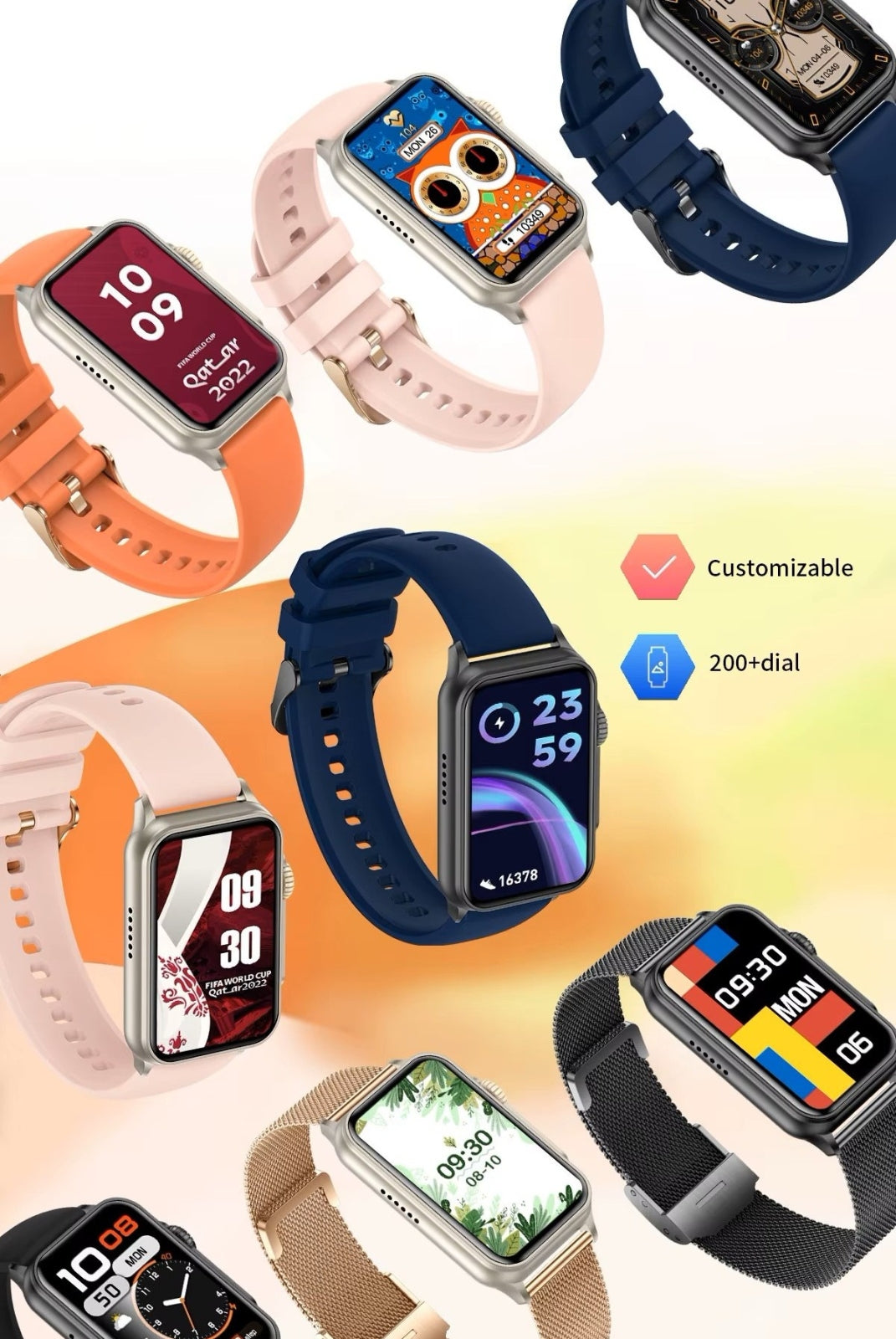 Smartwatch Damski RUBICON RNCF06 Black/Dark Blue SMARUB220