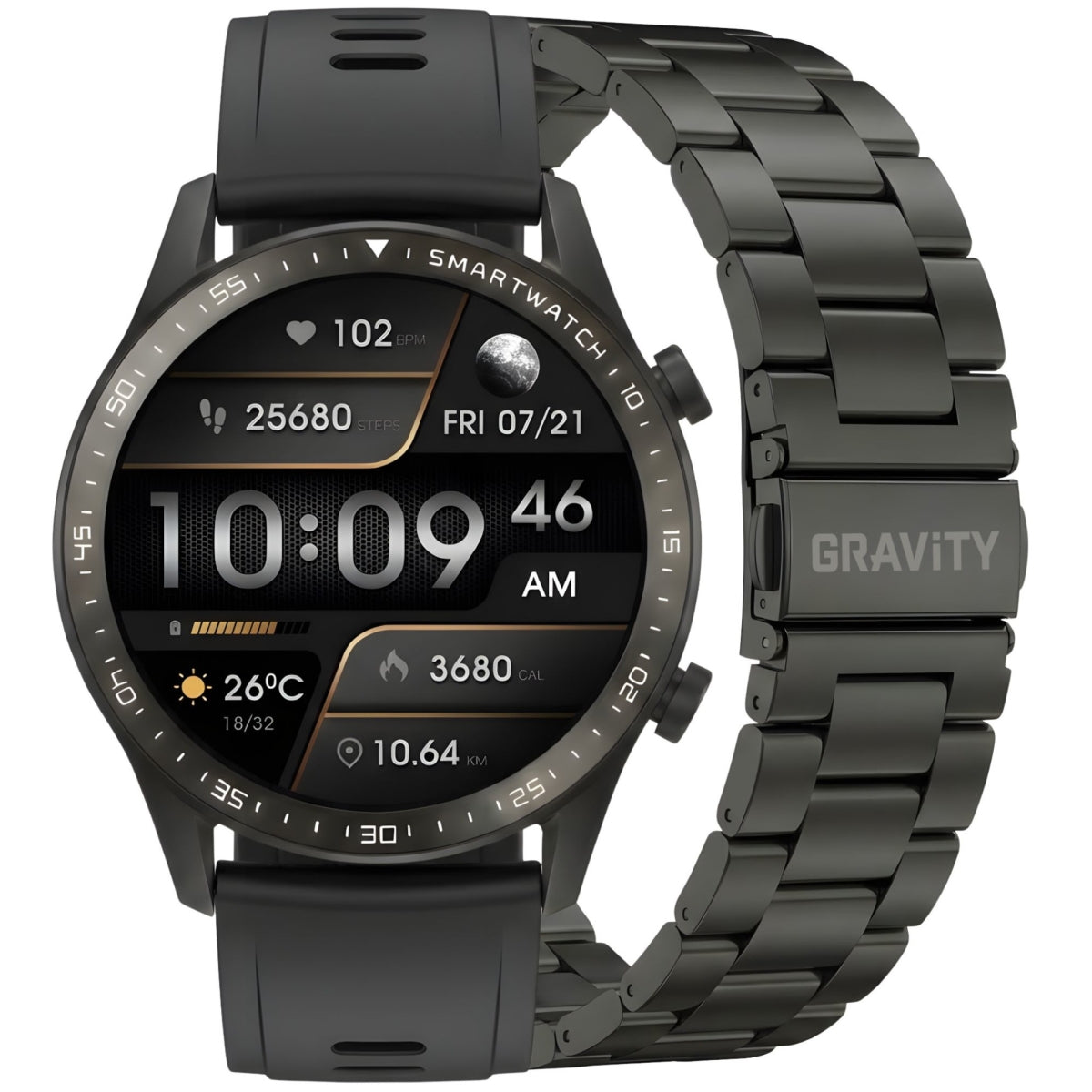 Smartwatch Gravity Czarny Bransoleta i Pasek GT10-1