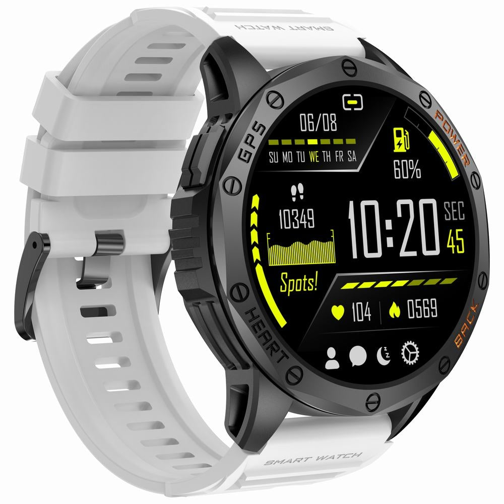 Smartwatch Męski GRAVITY GPS GT24-2 Czarny Pasek Silikonowy + Biały Pasek Silikonowy