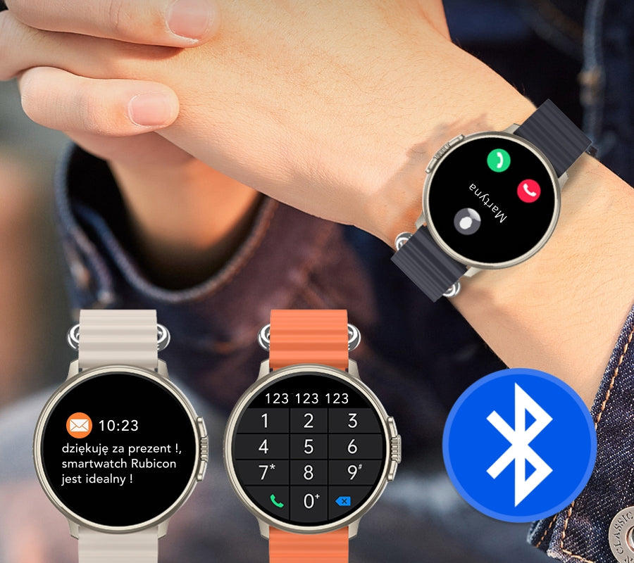 Smartwatch RUBICON RNCF15 Tytan/Black SMARUB259