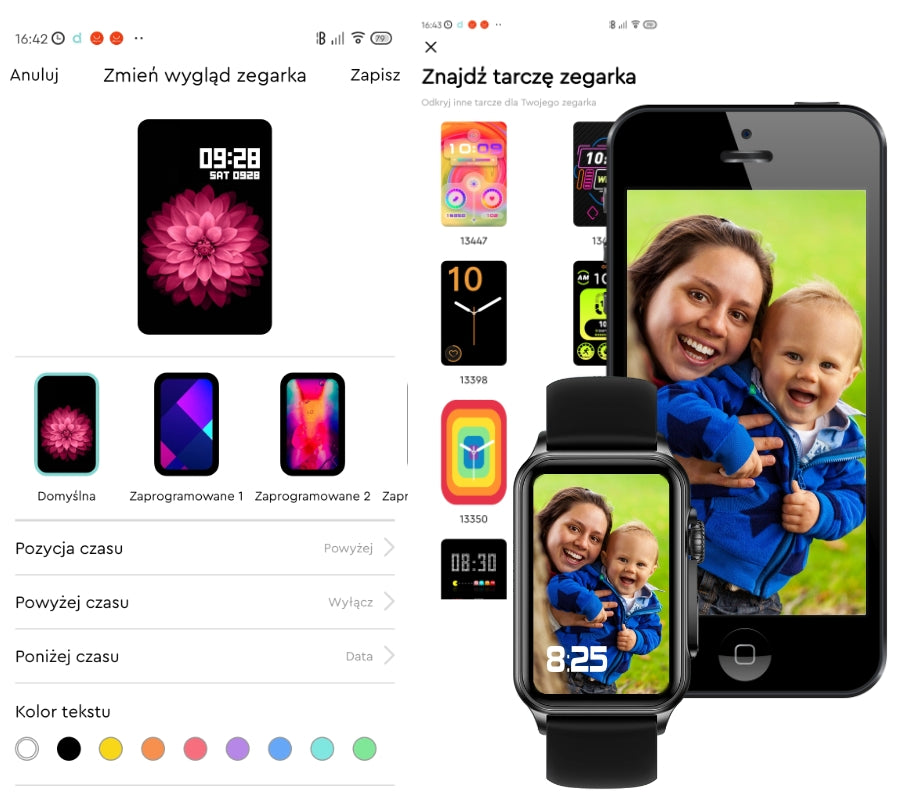 Smartwatch Damski RUBICON RNCF06 Tytan/Orange SMARUB221