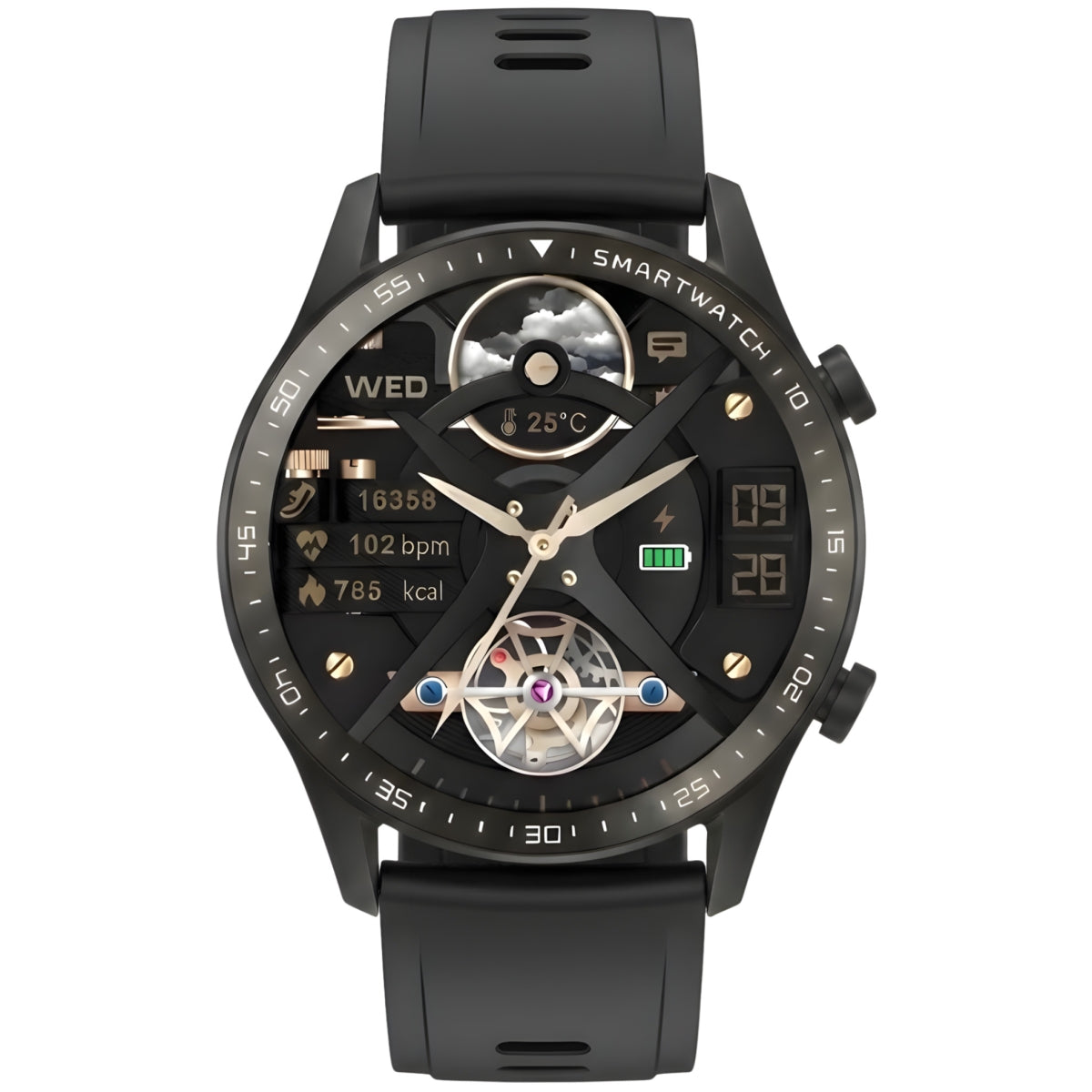 Smartwatch Gravity Czarny 2 Paski GT10-3