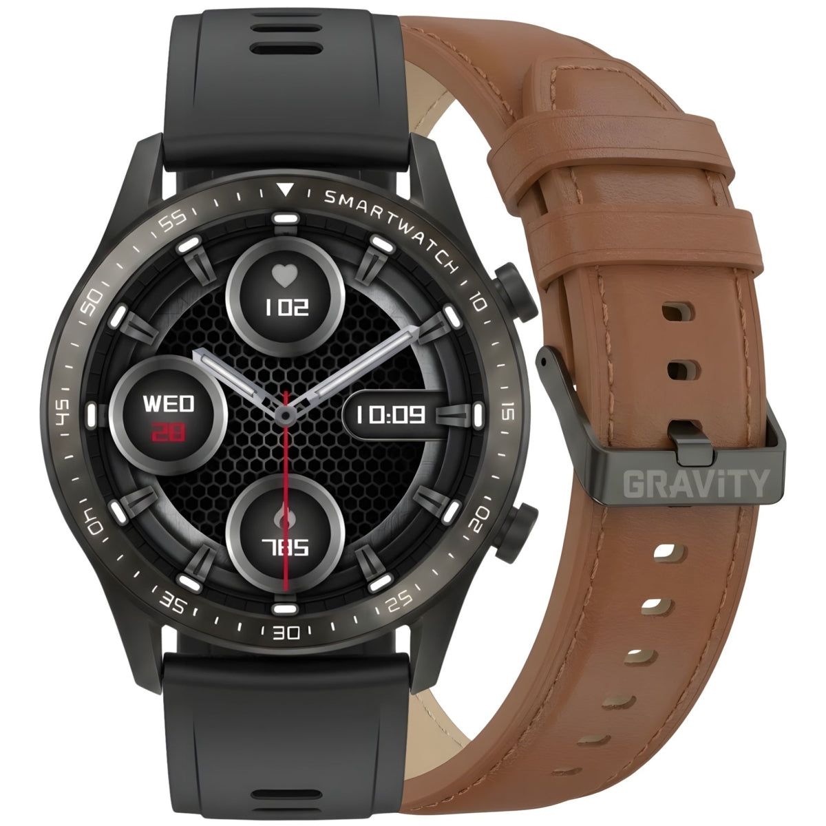 Smartwatch Gravity Czarny 2 Paski GT10-4